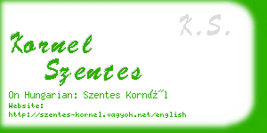 kornel szentes business card